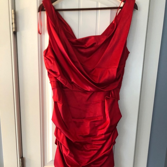 Gorgeous Red Satin Dress - Picture 2 of 4